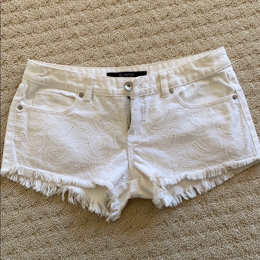 White jean shorts